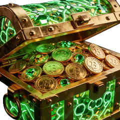 Goldene Schatztruhe mit Juwelen als Jackpot-Symbol f&uuml;r Casino Spiele