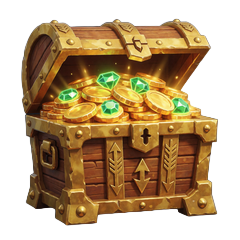 Goldene Schatztruhe mit Juwelen als Jackpot-Symbol f&uuml;r progressive Casino Spiele